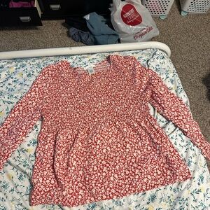 URBAN Romantics Red Floral Textured Top